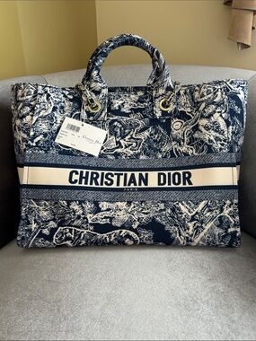 Dior Navy and White Christian Dior Toile De Jouy